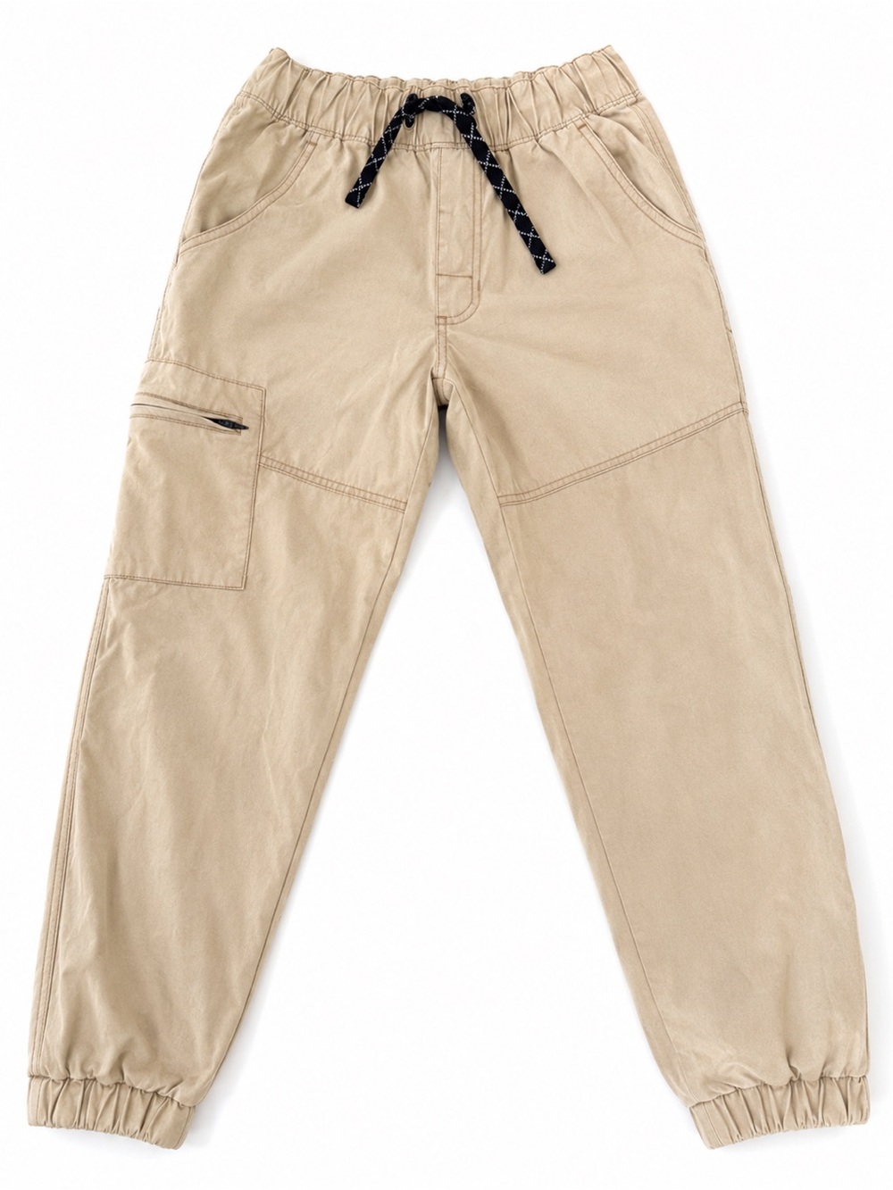 Weatherproof Vintage Boys Cargo Jogger Pants Khaki Elastic Waist Zip Pocket M 10